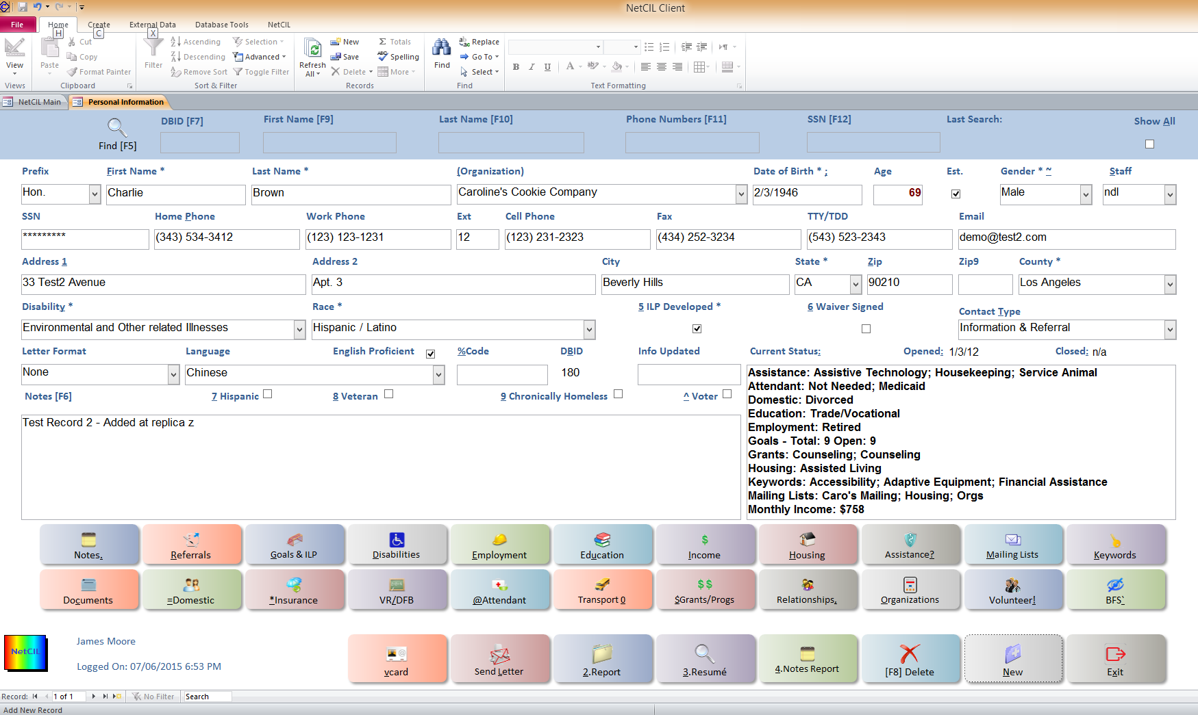 NetCIL People form.